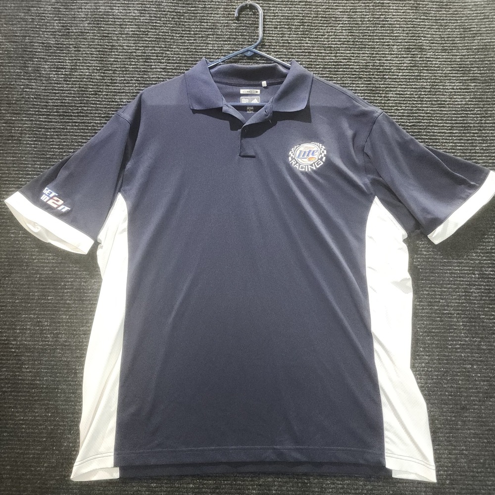 2007 Adidas Miller Lite Racing Polo Mens XL ClimaCool Kurt Busch NASCAR #2 Y2K